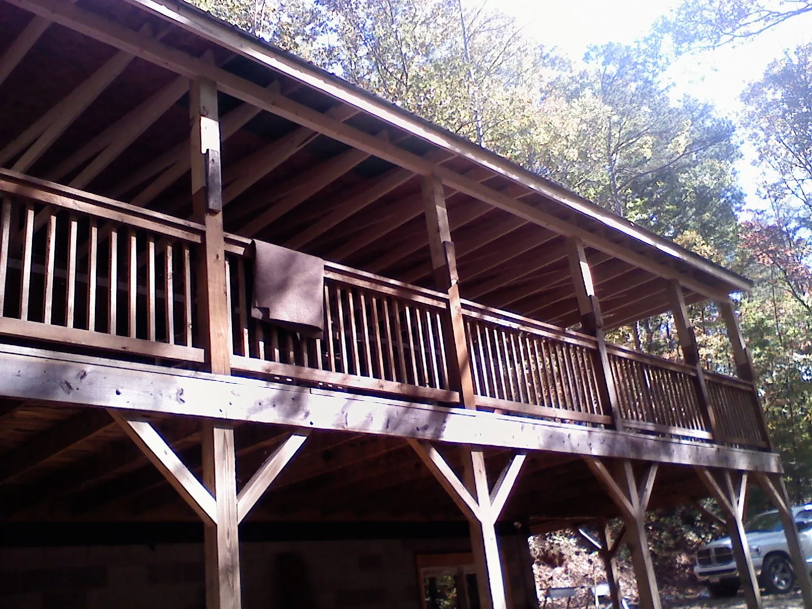 Timber framing under a new elevated porch and deck — Roof Leak Repair in South Whitley by Roofing Brothers